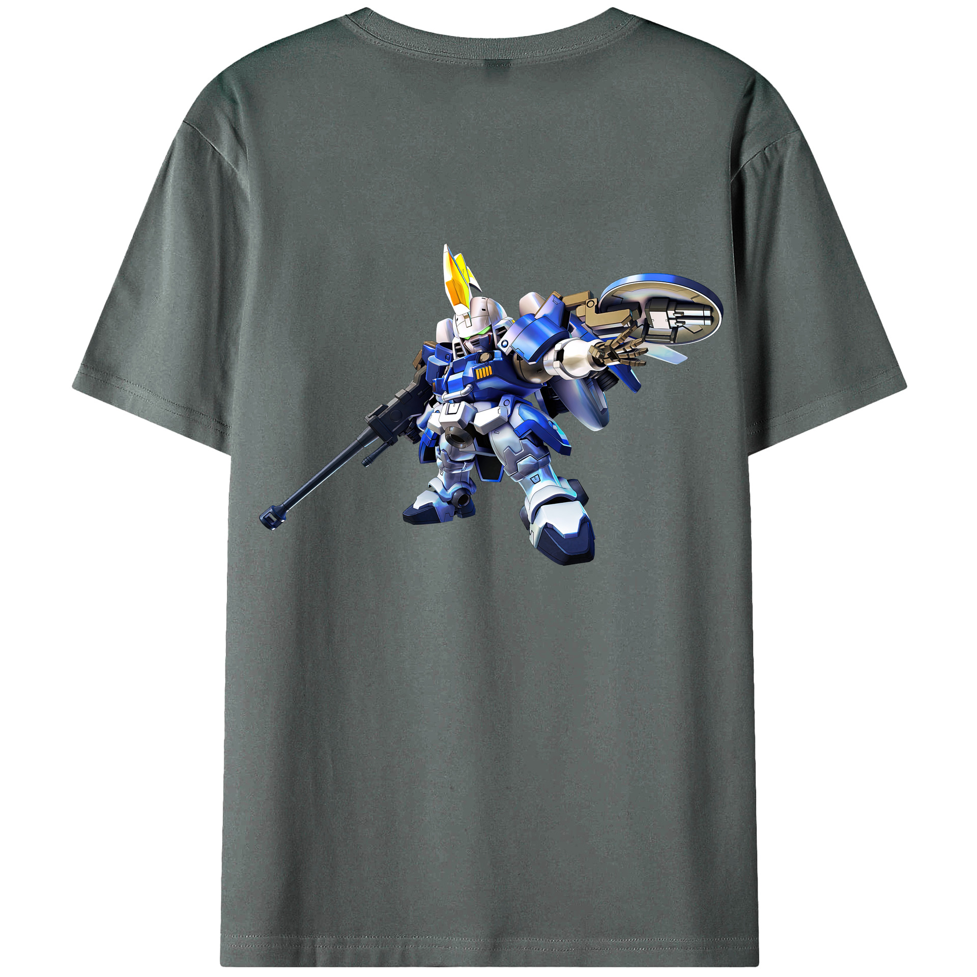 （画像用） 機動戦士ガンダム Mobile Suit Gundam 綿100％ メンズ半袖Tシャツ（バックプリント） 通気性